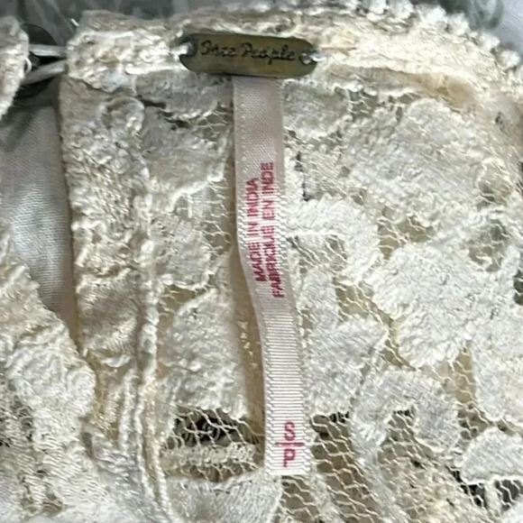 FREE PEOPLE Sun Daze Mini Shift Dress Ivory Lace Size S - Picture 11 of 12